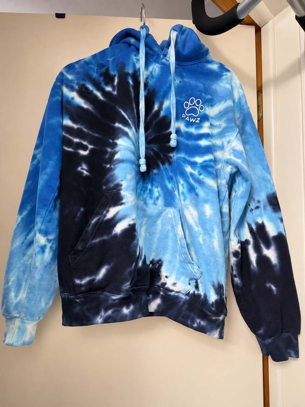PAWZ Blue and Black Tie-Dye Hoodie